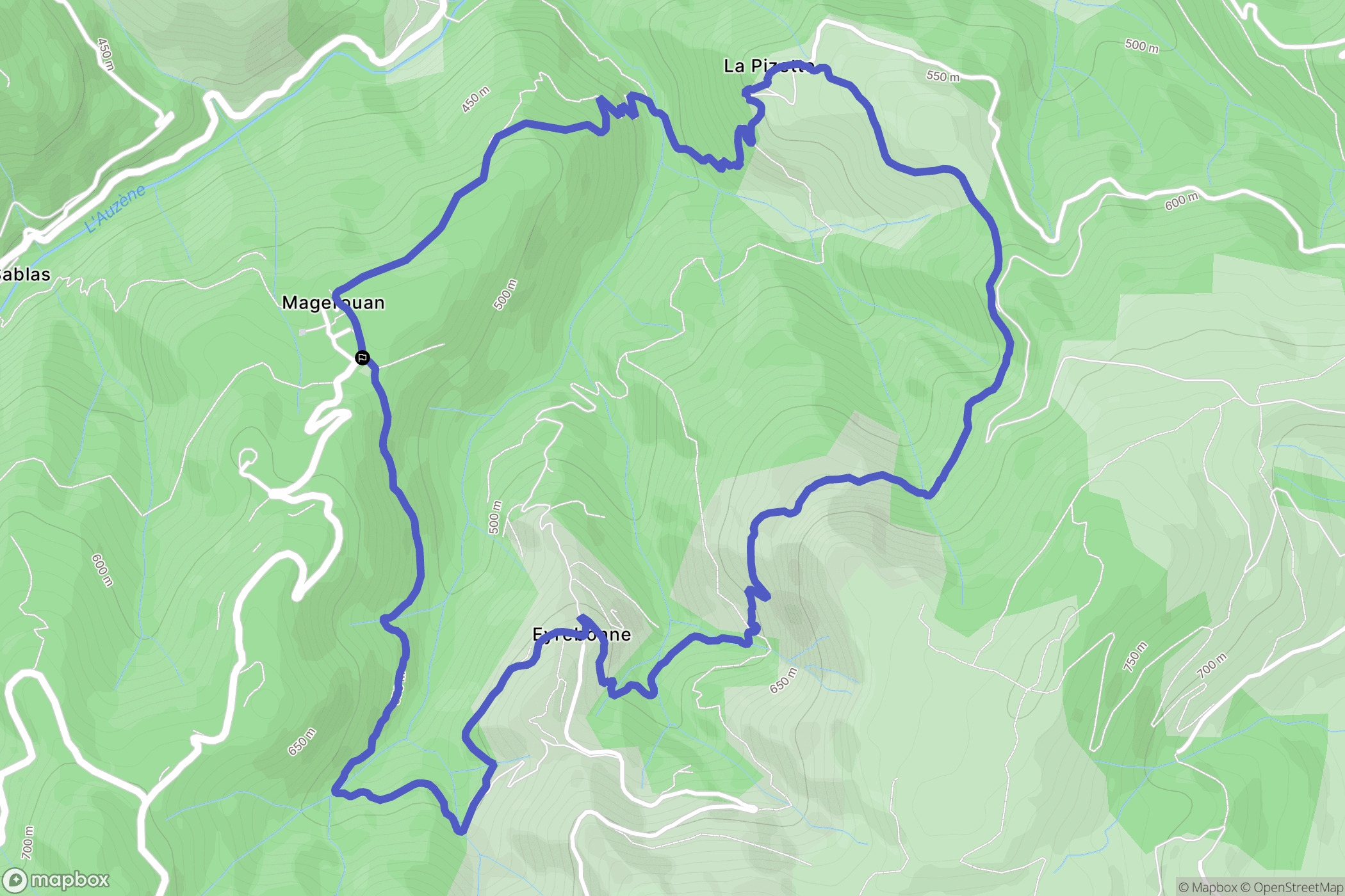 Creysseilles : carte du parcours de randonnée - France