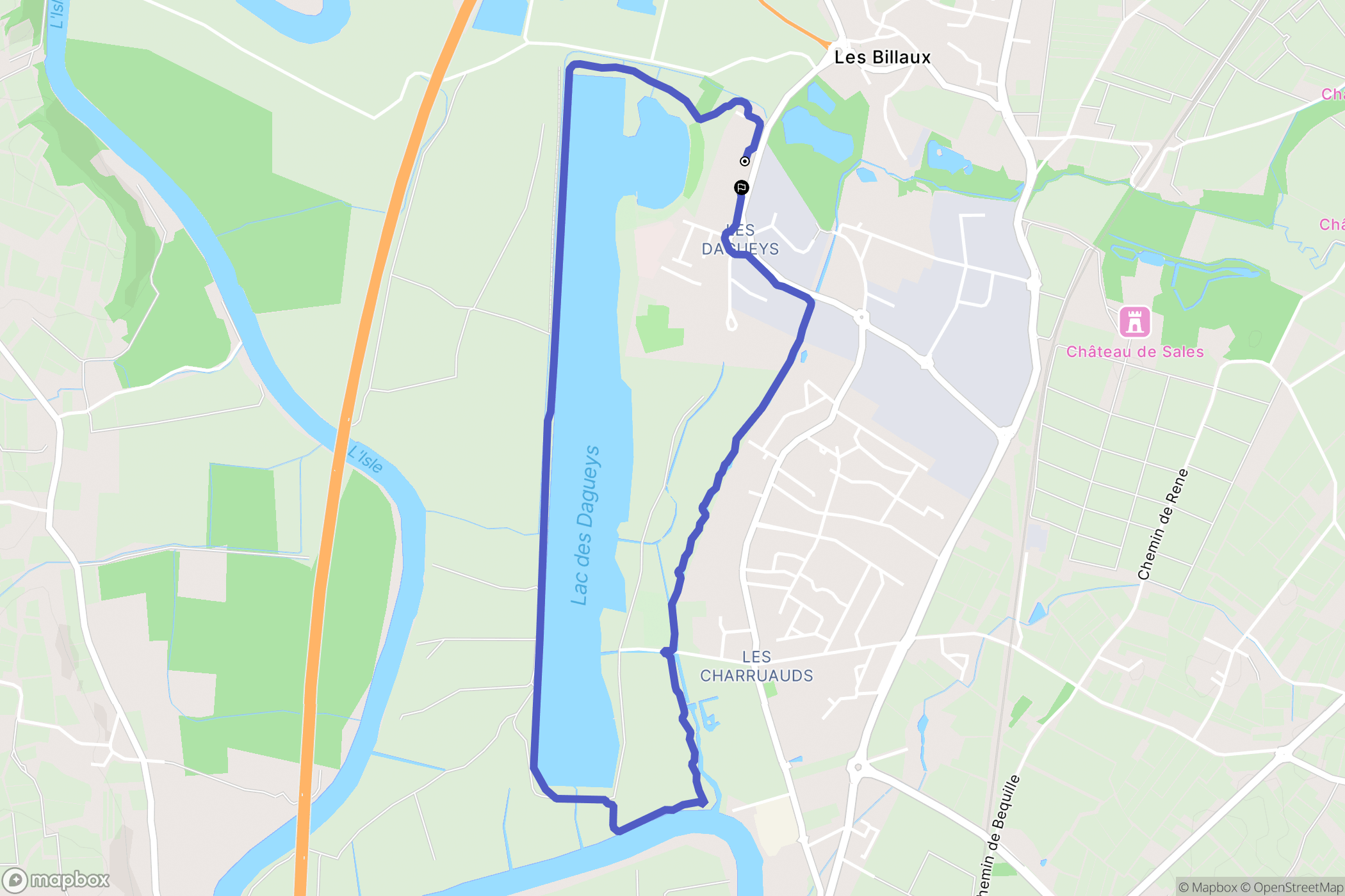 Libourne : carte du parcours de randonnée - France