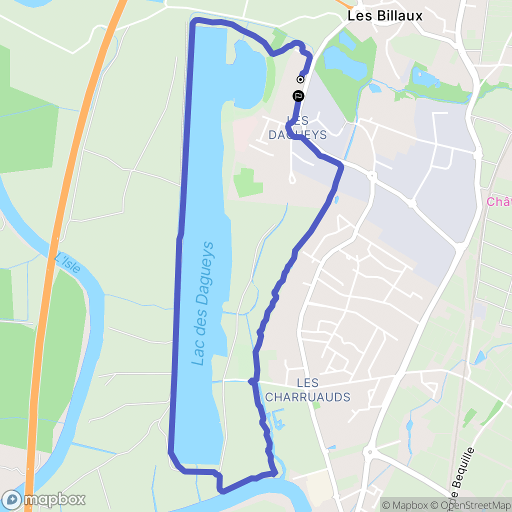 Libourne : carte du parcours de randonnée - France