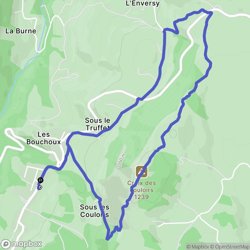 Les Bouchoux : carte du parcours de randonnée - France