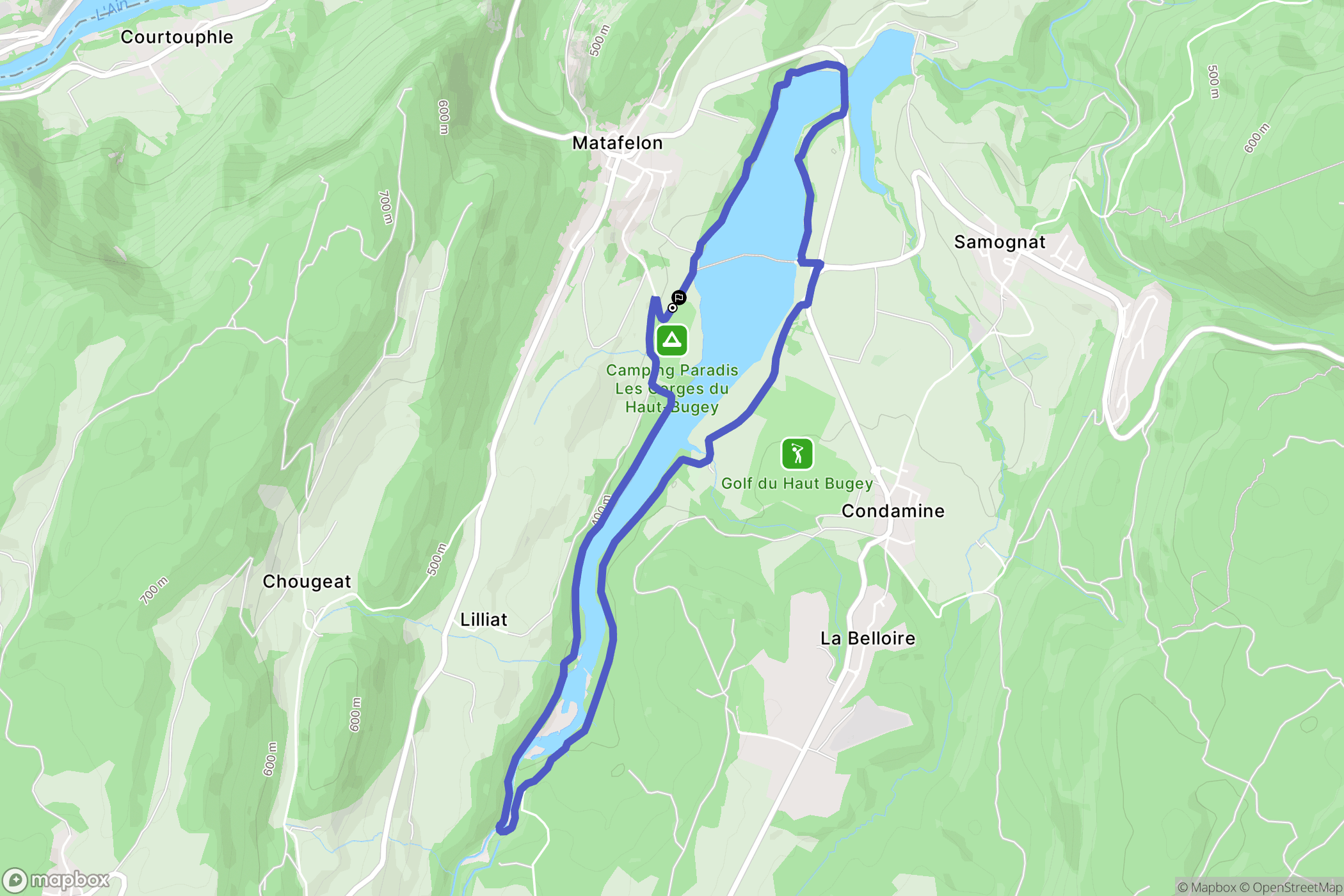 Matafelon-Granges : carte du parcours de randonnée - France