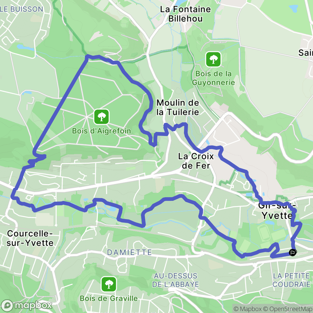 Gif-sur-Yvette : carte du parcours de randonnée - France