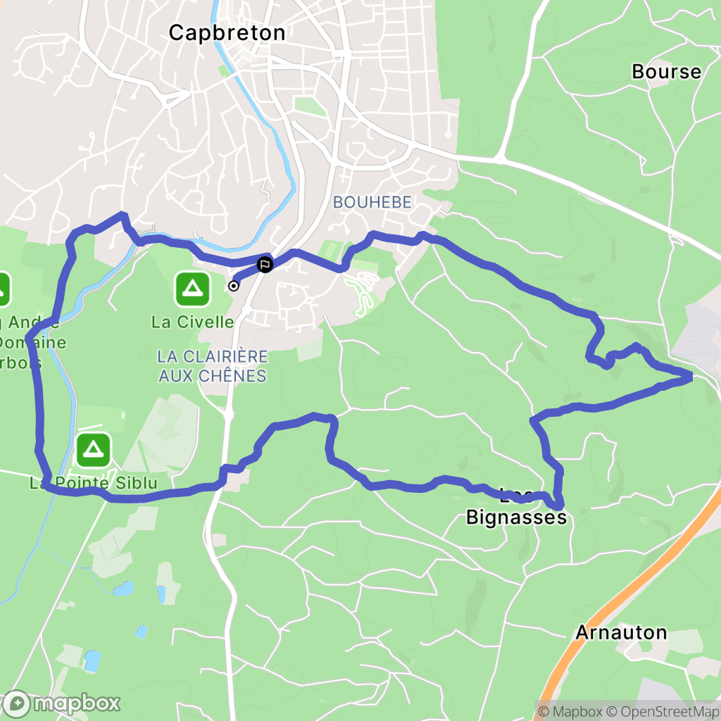 Capbreton : carte du parcours de randonnée - France