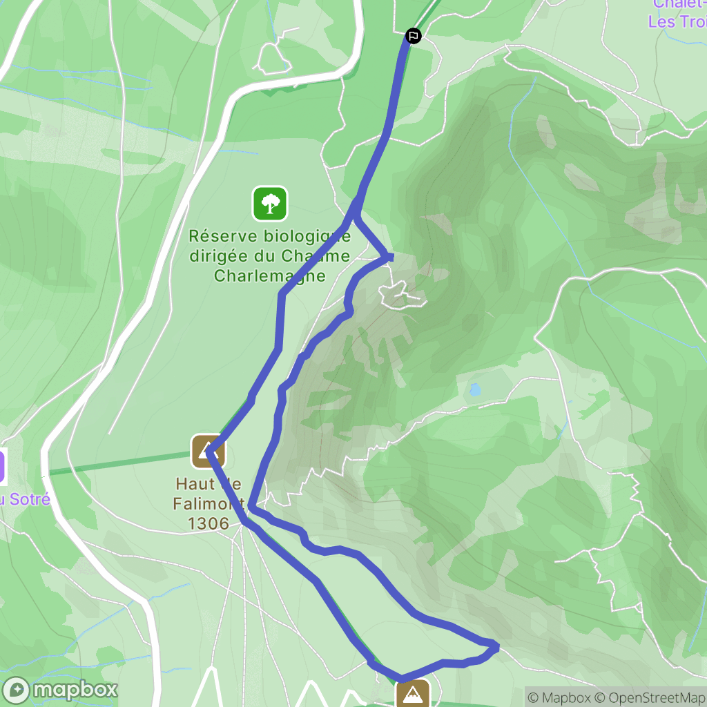 Xonrupt-Longemer : carte du parcours de randonnée - France