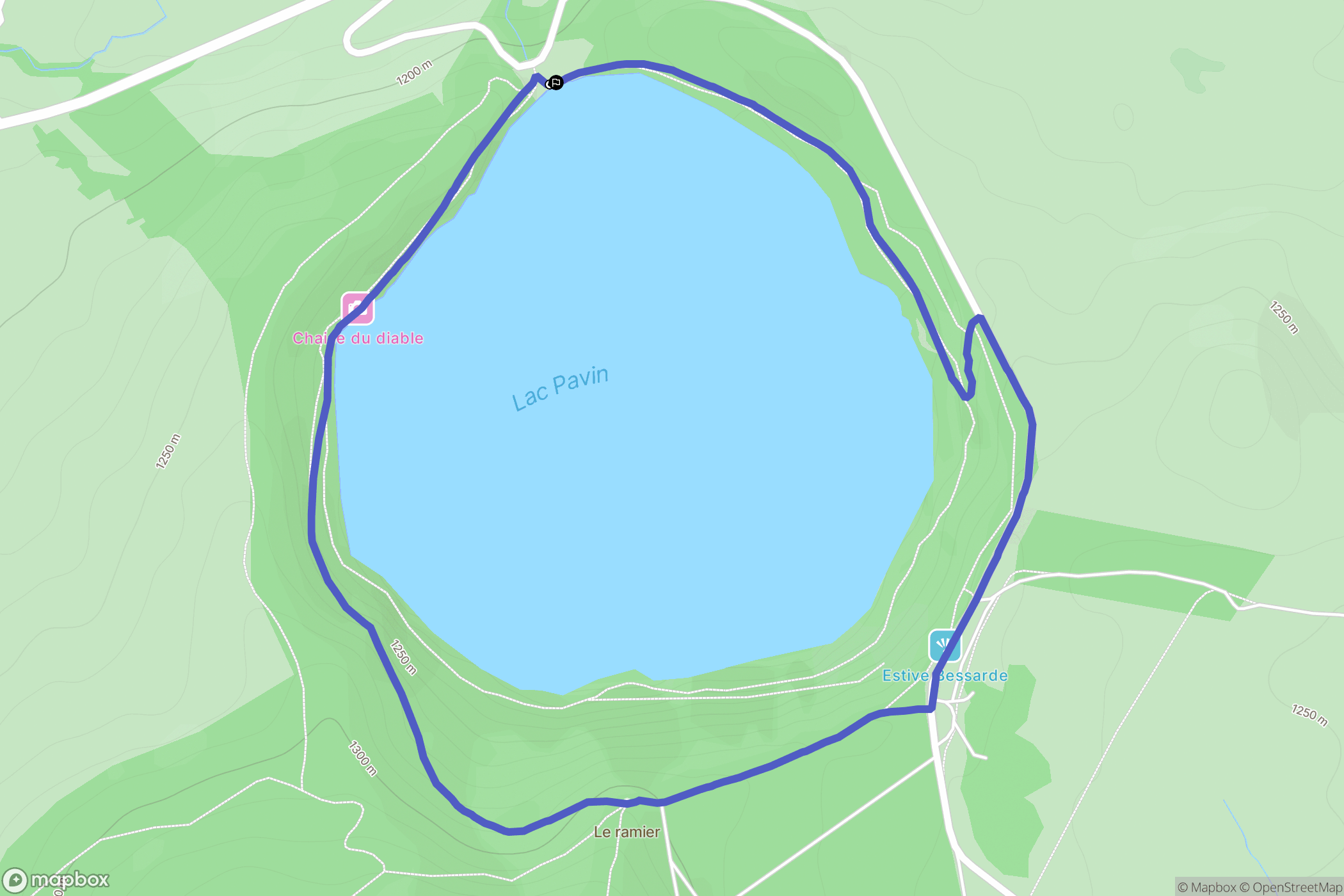 Le Gelat, Besse-et-Saint-Anastaise : carte du parcours de randonnée - France