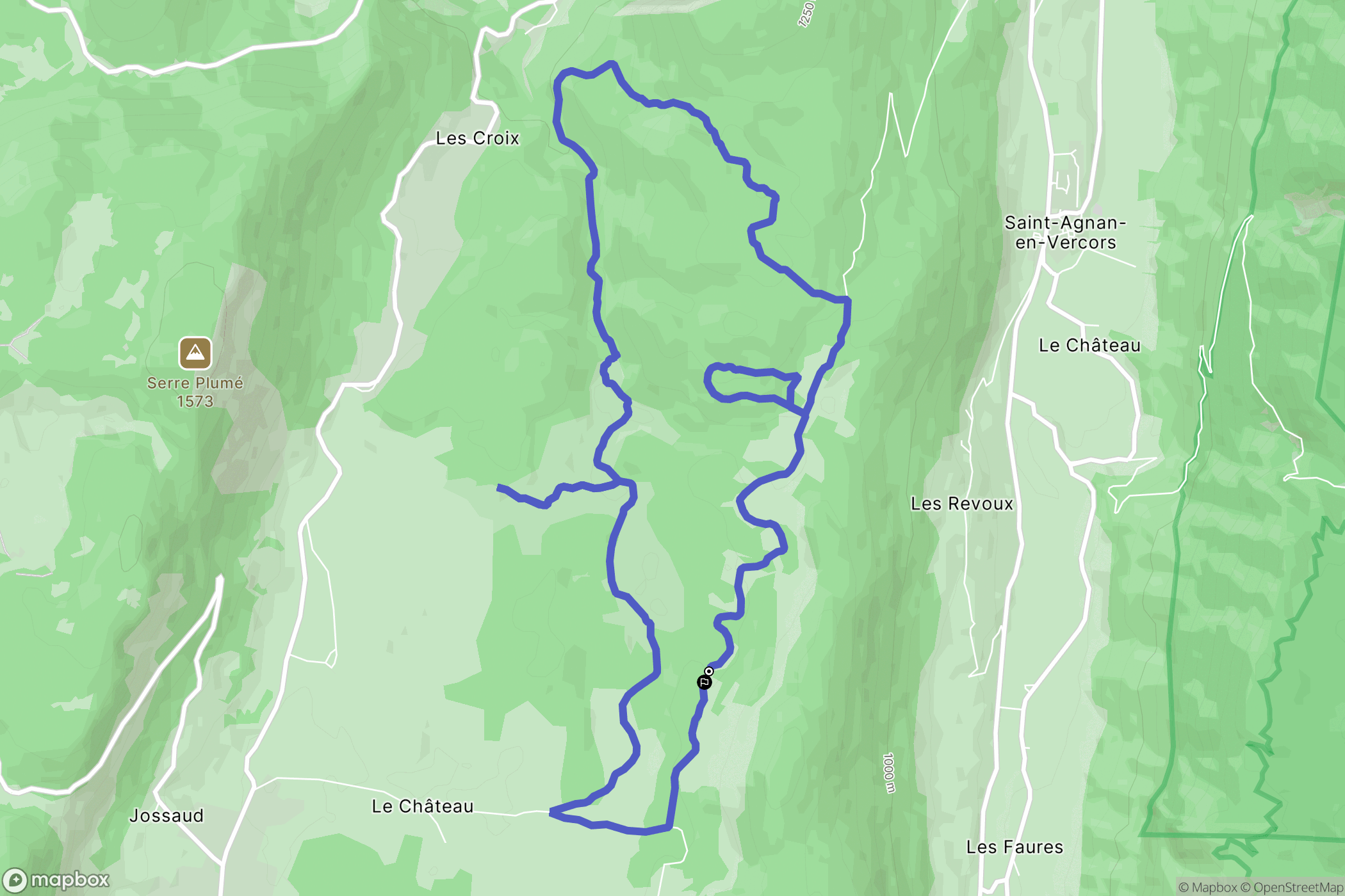 Vassieux-en-Vercors : carte du parcours de randonnée - France