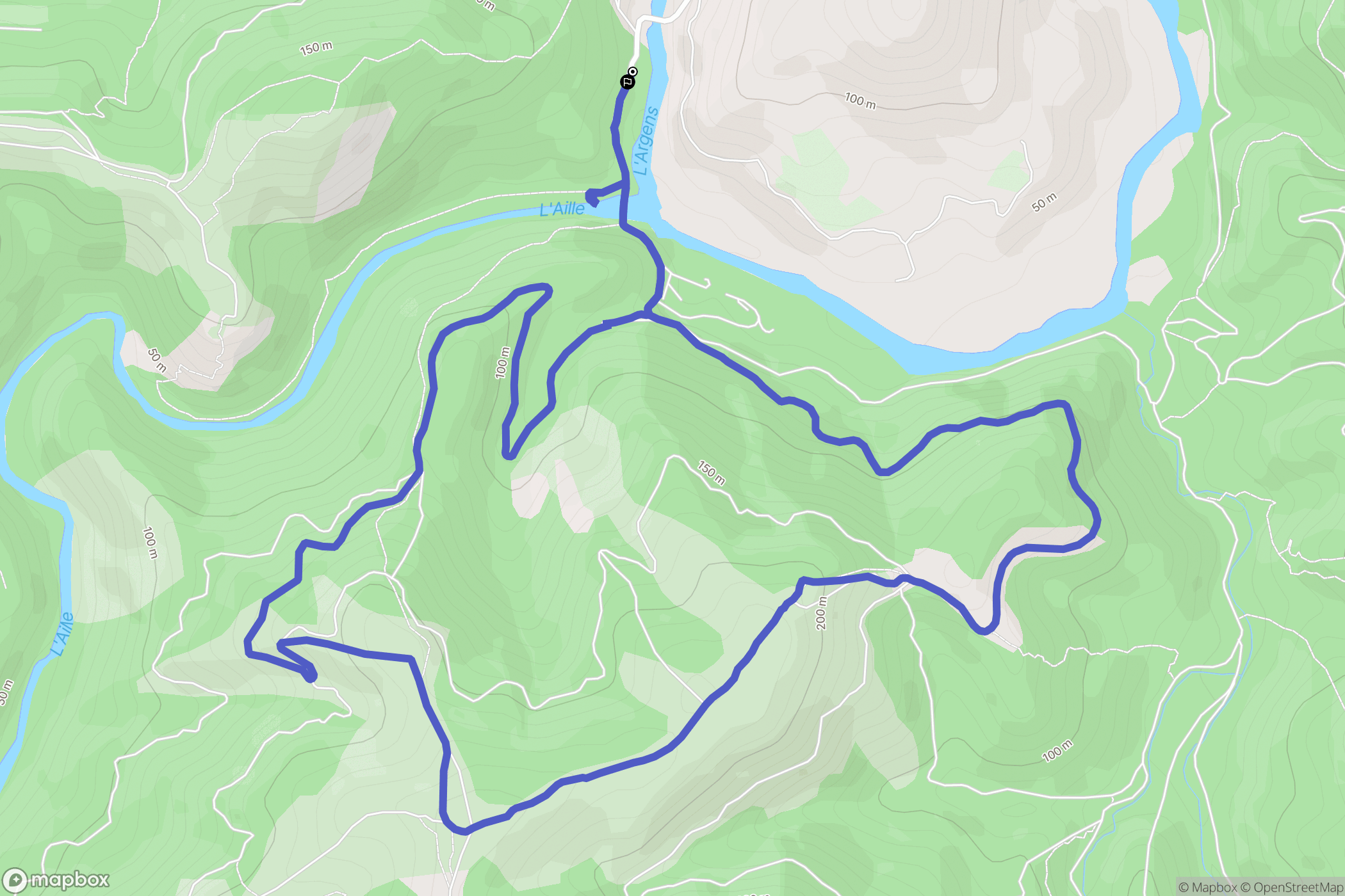 Les Arcs : carte du parcours de randonnée - France