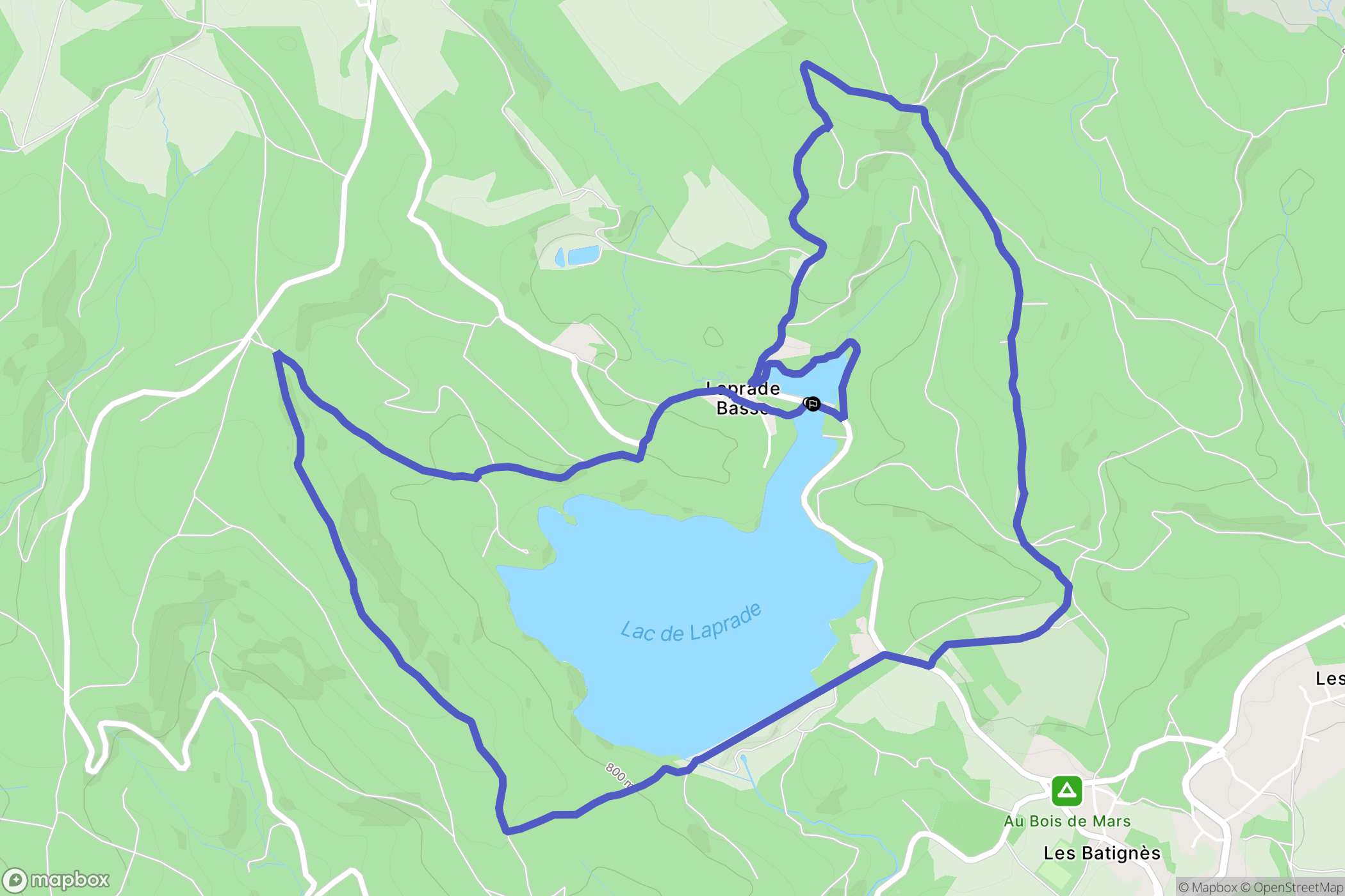 Laprade Basse : carte du parcours de randonnée - France