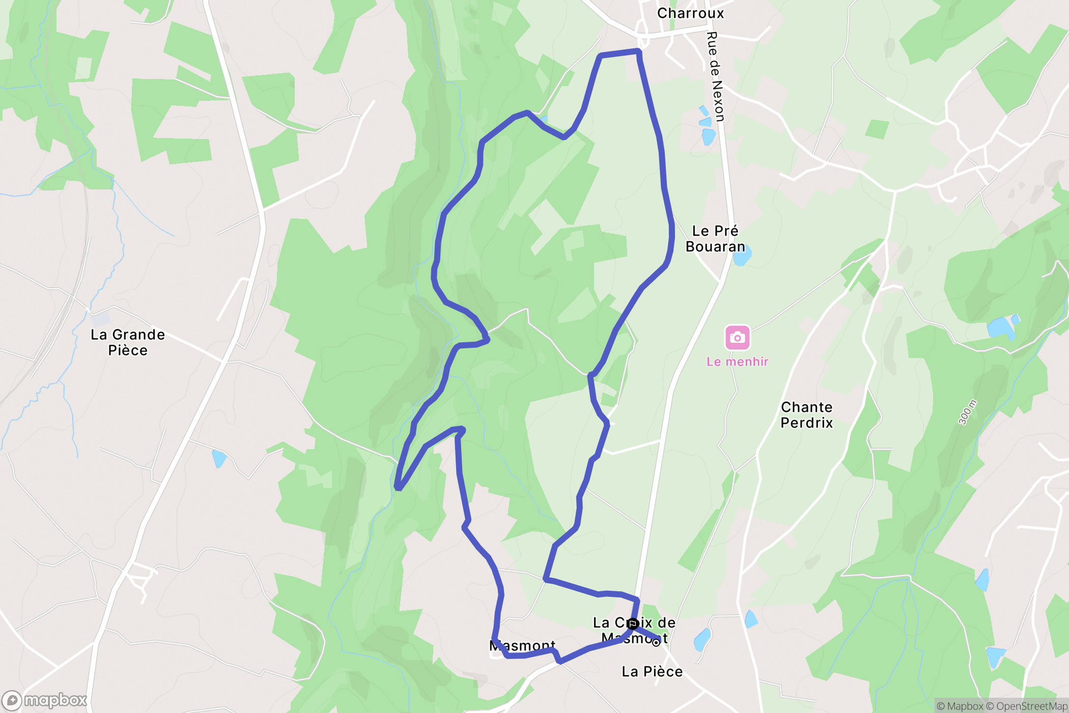 Jourgnac : carte du parcours de randonnée - France