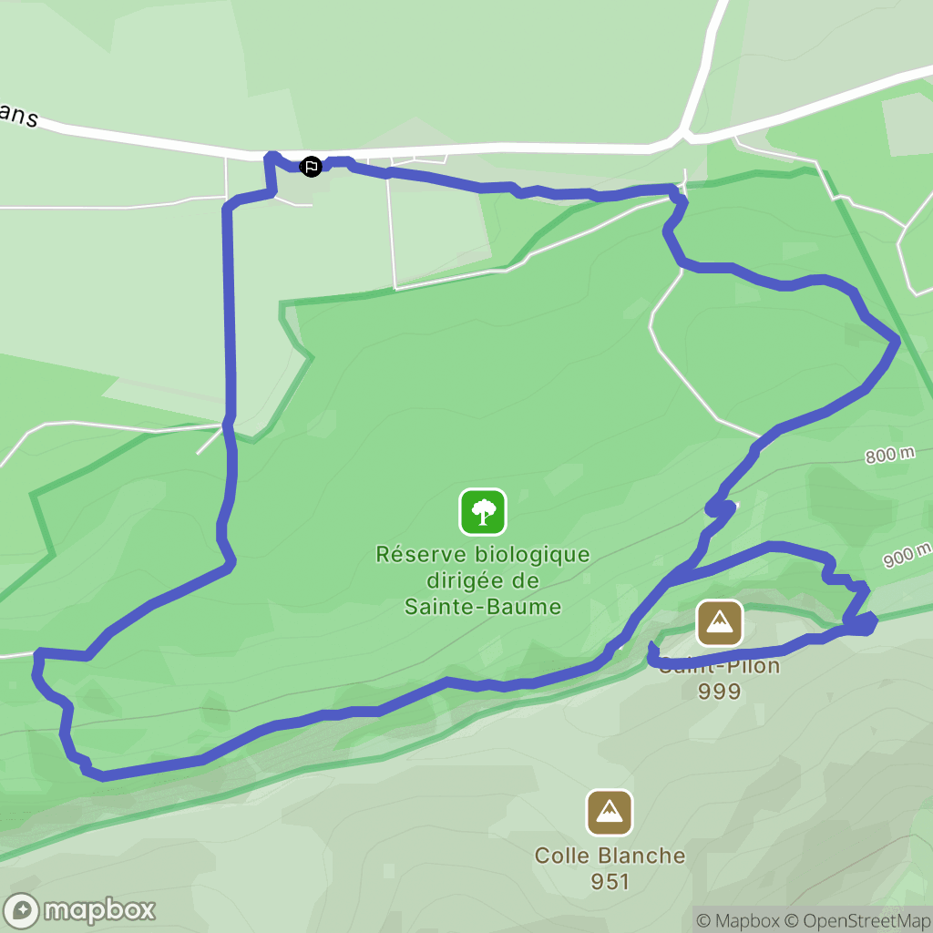 Plan-d'Aups-Sainte-Baume : carte du parcours de randonnée - France