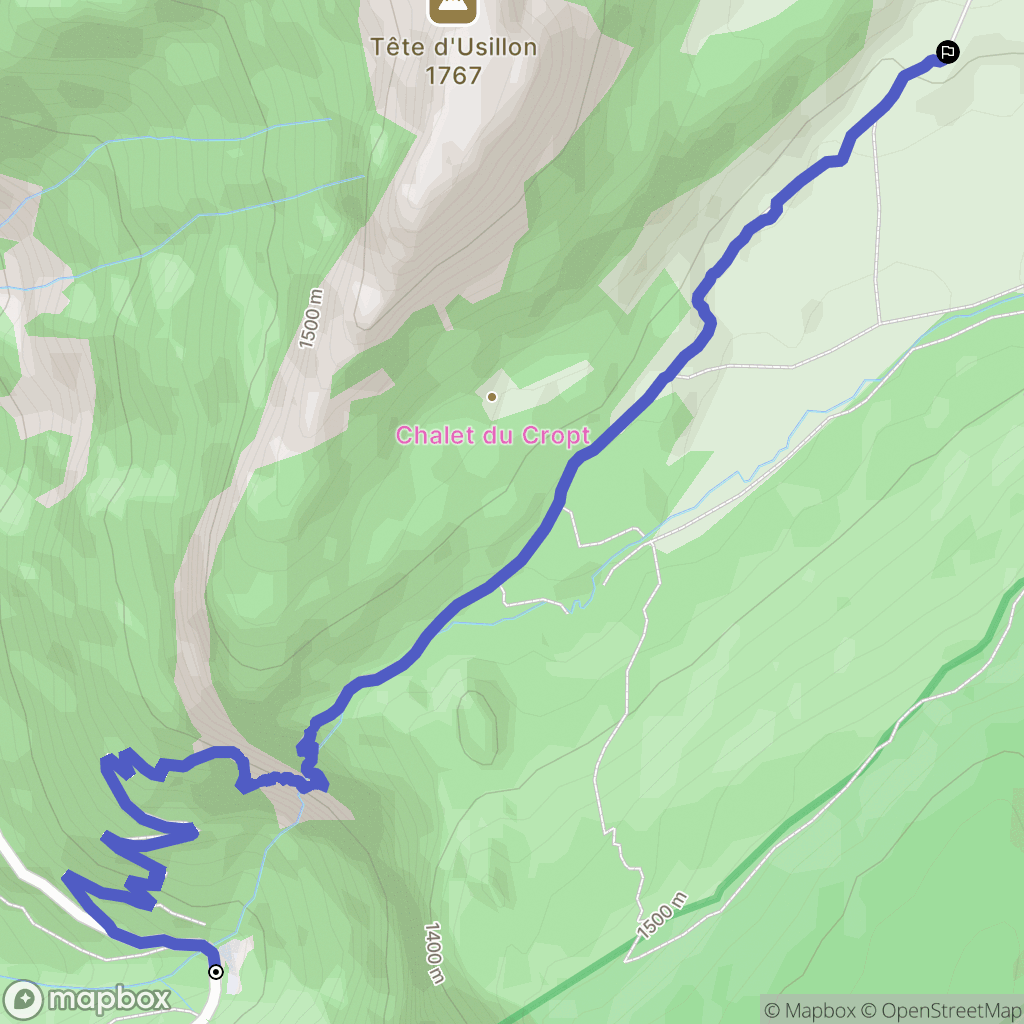 Nant-Sec : carte du parcours de randonnée - France