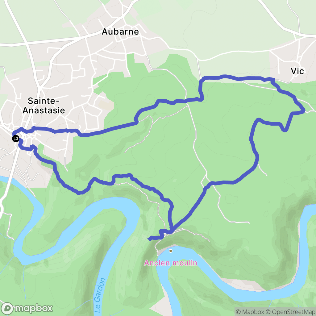 Sainte-Anastasie : carte du parcours de randonnée - France