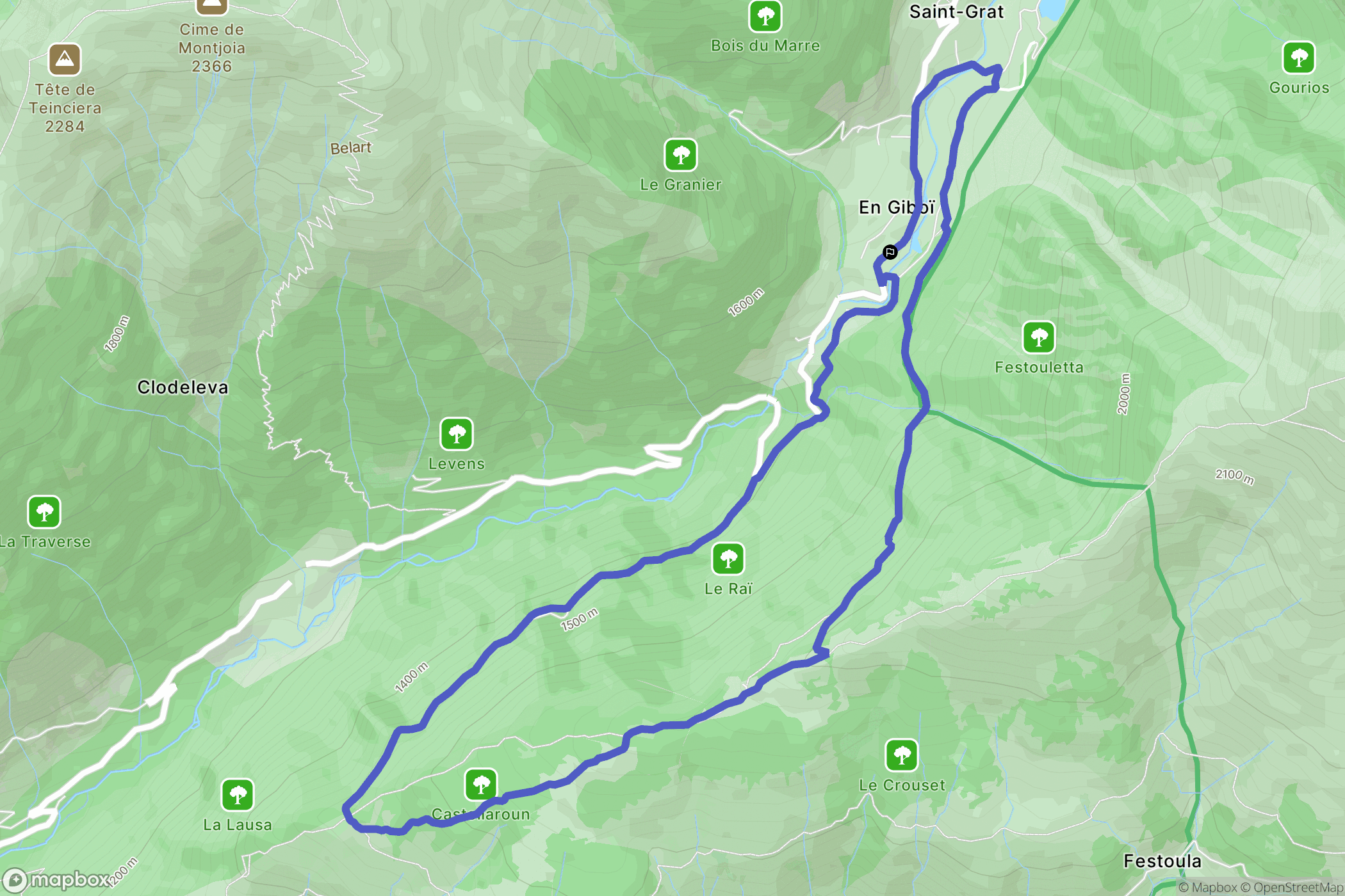 Belvédère : carte du parcours de randonnée - France