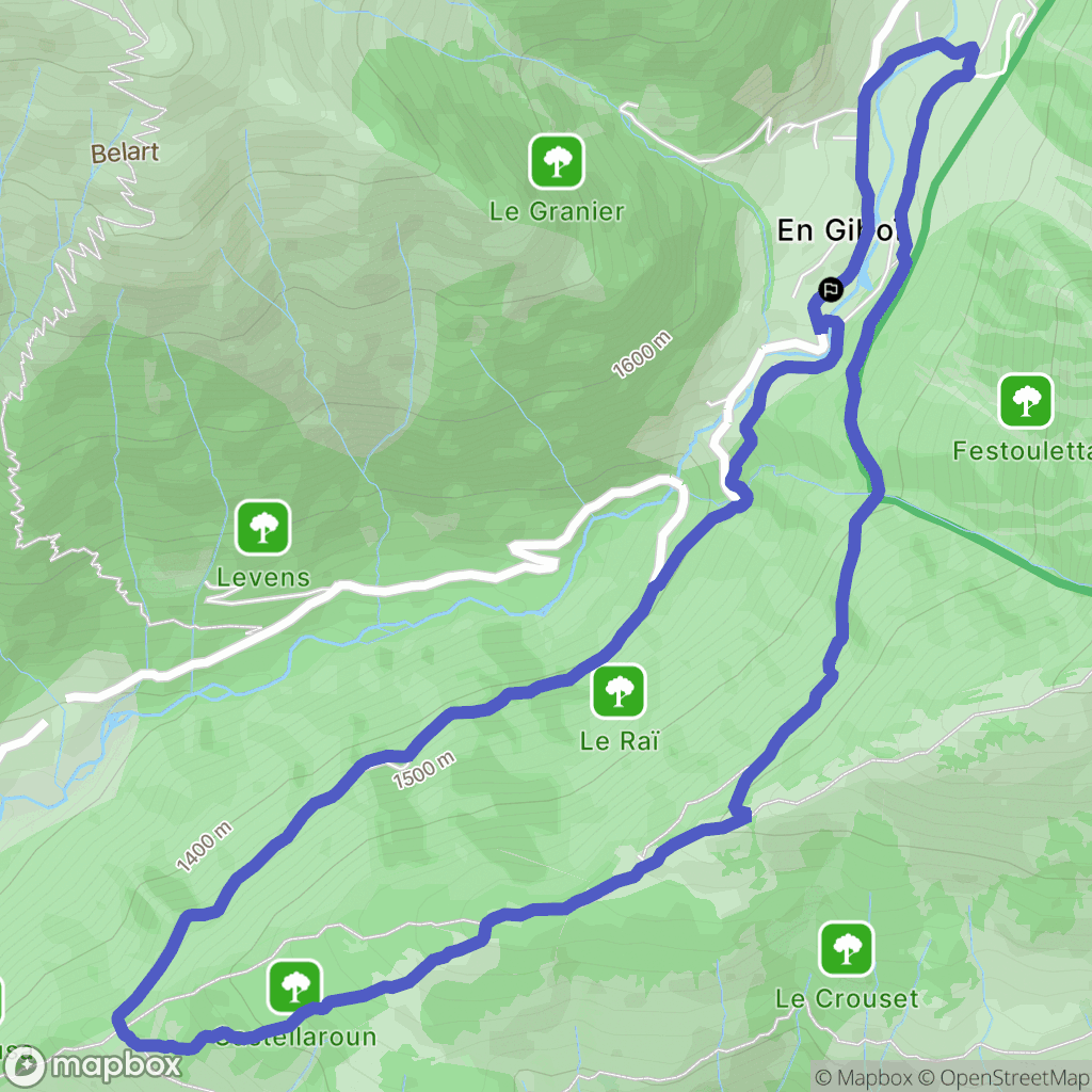 Belvédère : carte du parcours de randonnée - France
