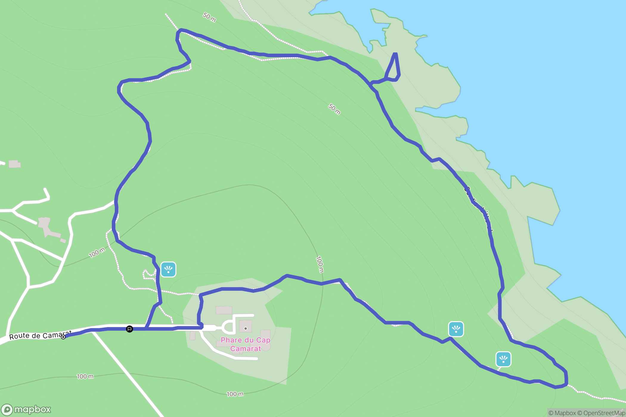 Ramatuelle : carte du parcours de randonnée - France