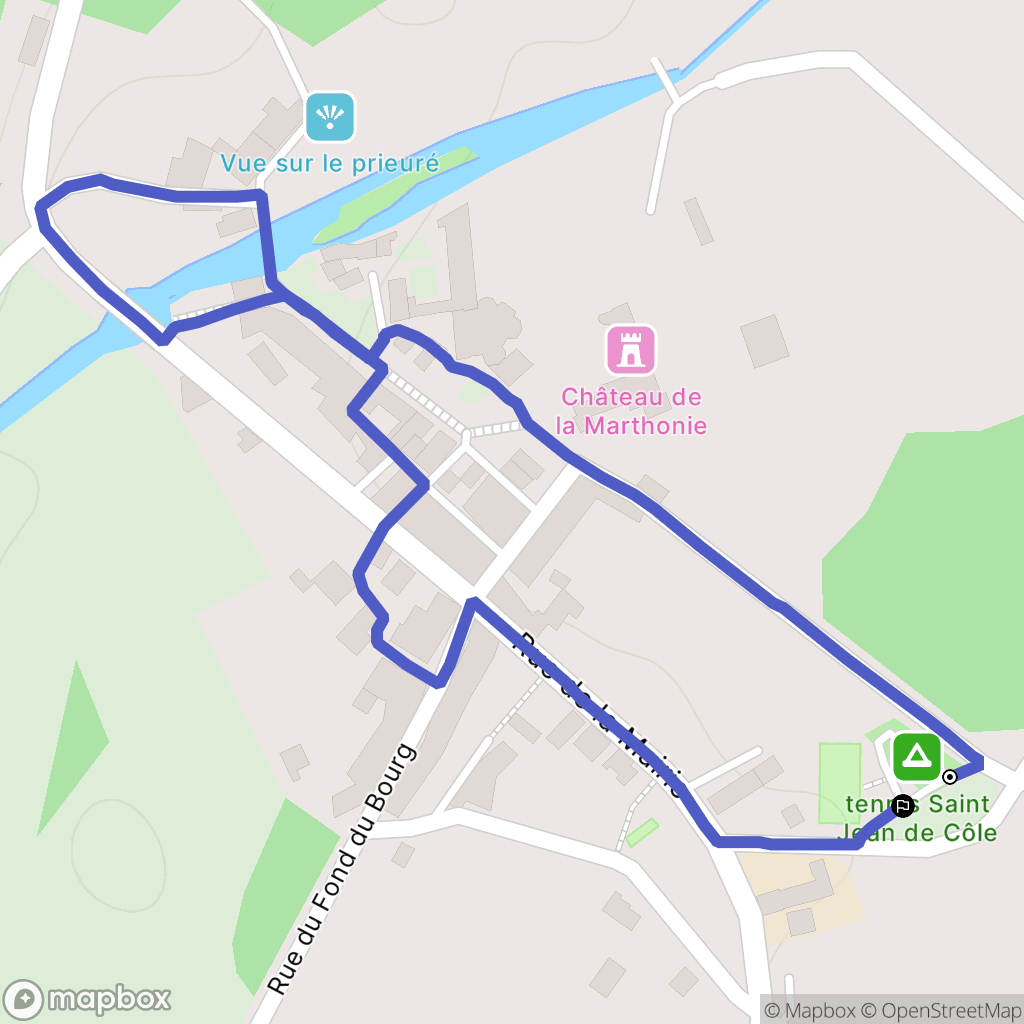 Saint-Jean-de-Côle : carte du parcours de randonnée - France