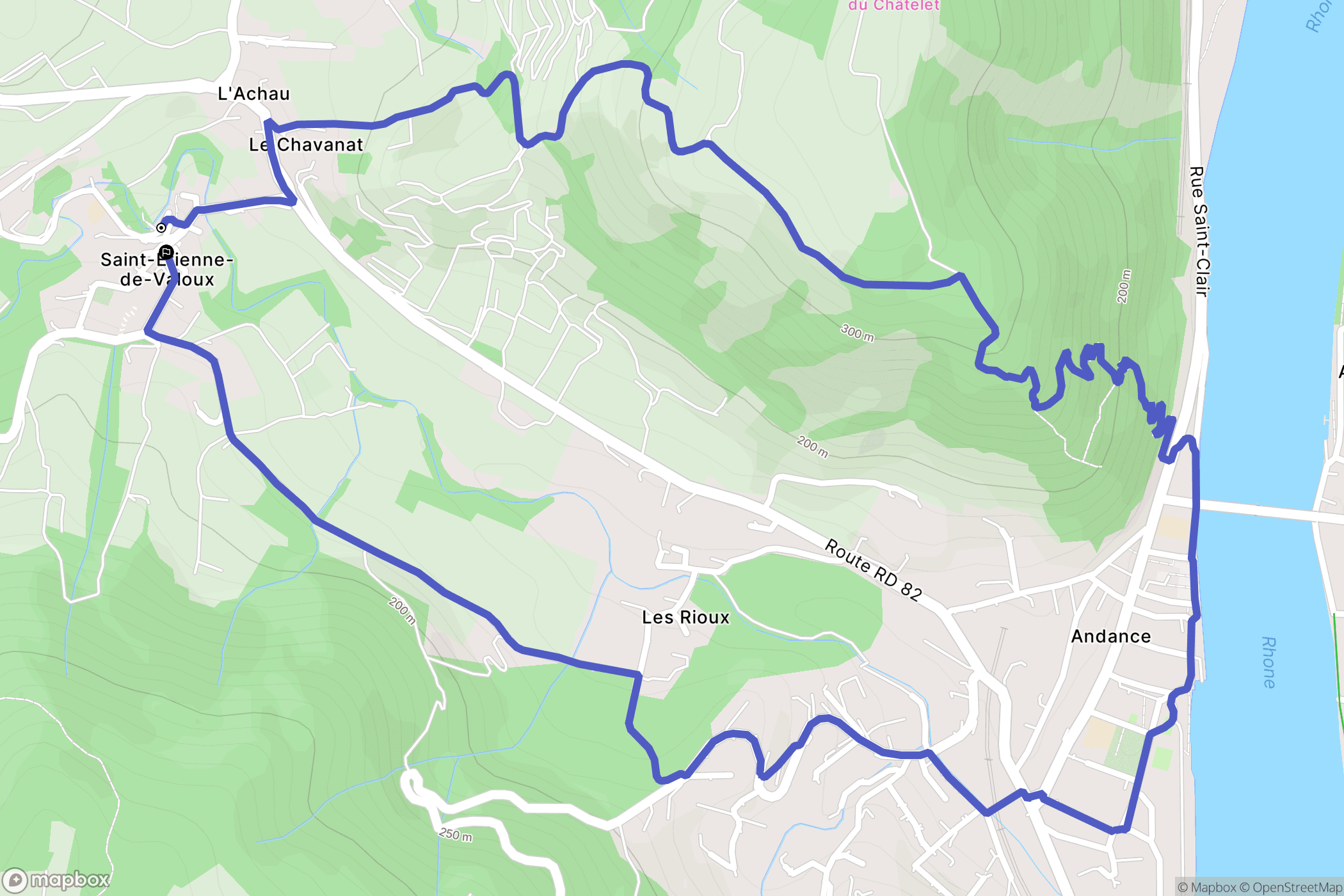 Saint-Etienne-de-Valoux : carte du parcours de randonnée - France