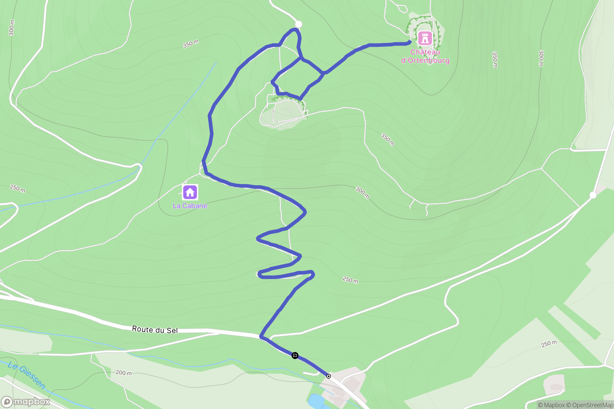 Scherwiller : carte du parcours de randonnée - France