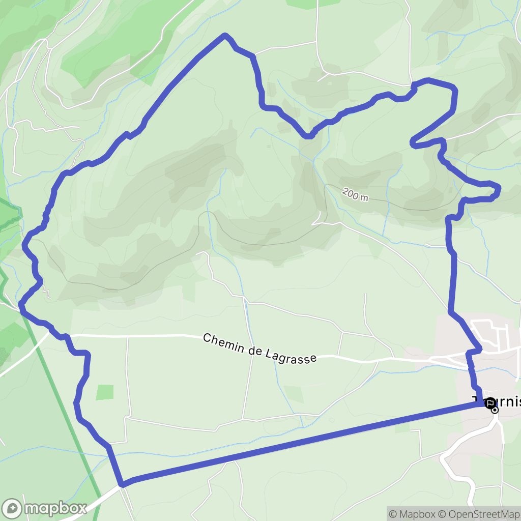 Tournissan : carte du parcours de randonnée - France