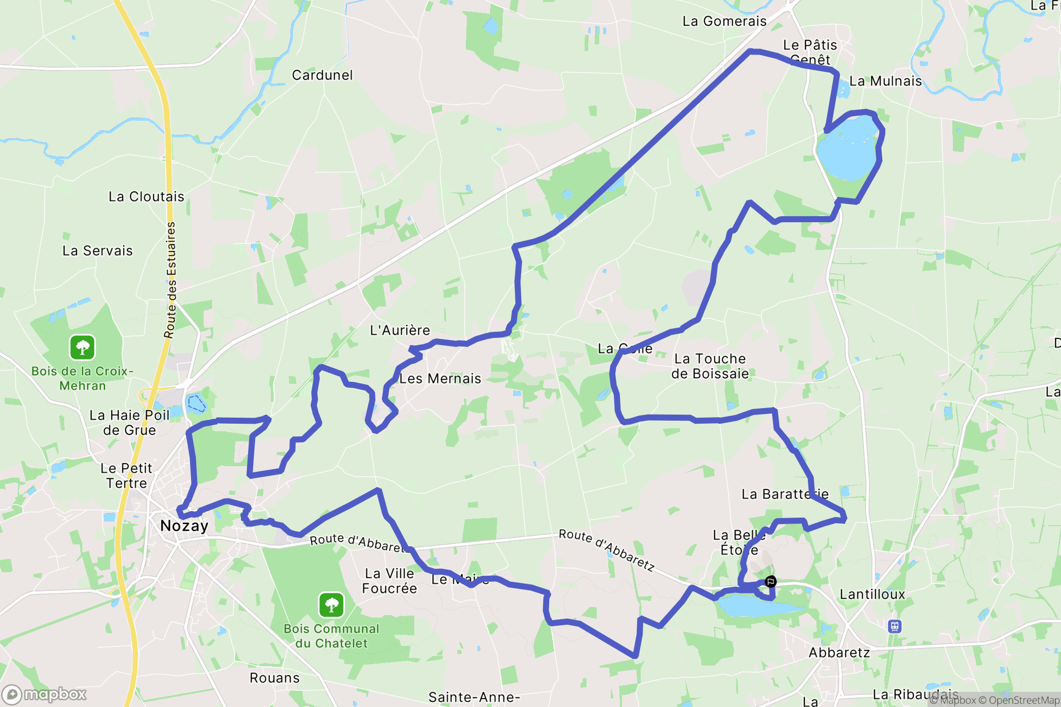 Abbaretz : carte du parcours de randonnée - France