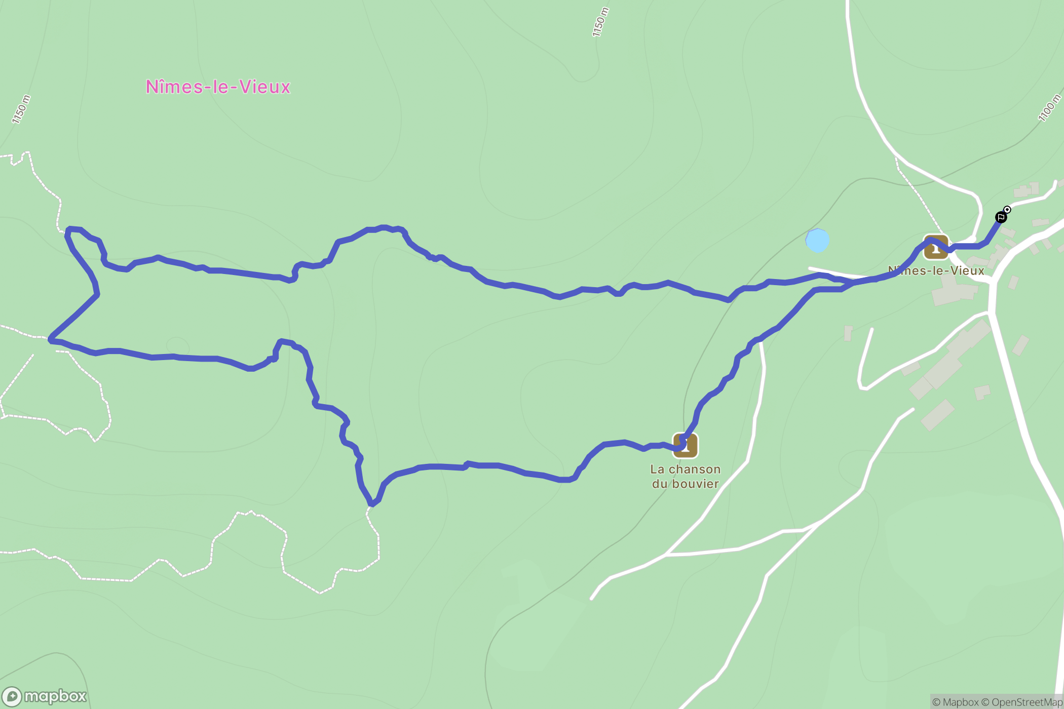 L'Hom, Fraissinet-de-Fourques : carte du parcours de randonnée - France