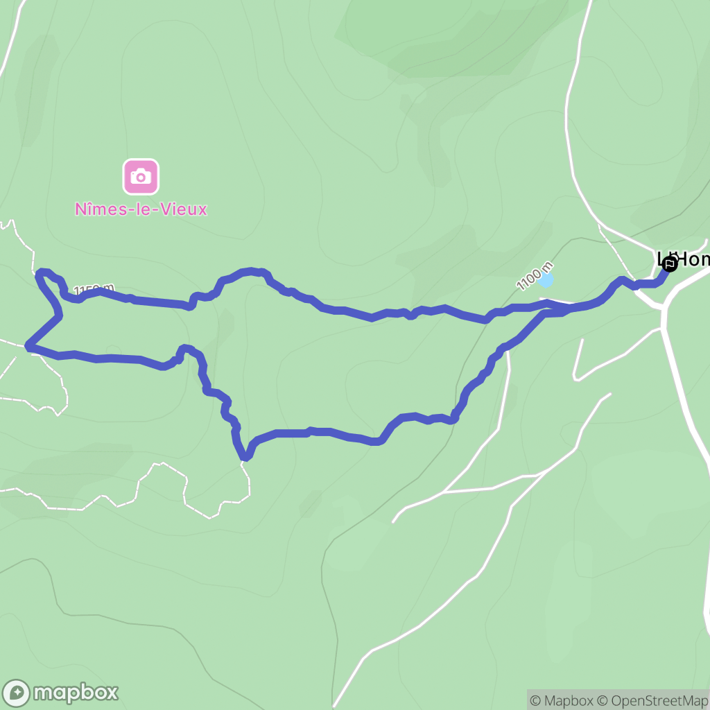 L'Hom, Fraissinet-de-Fourques : carte du parcours de randonnée - France