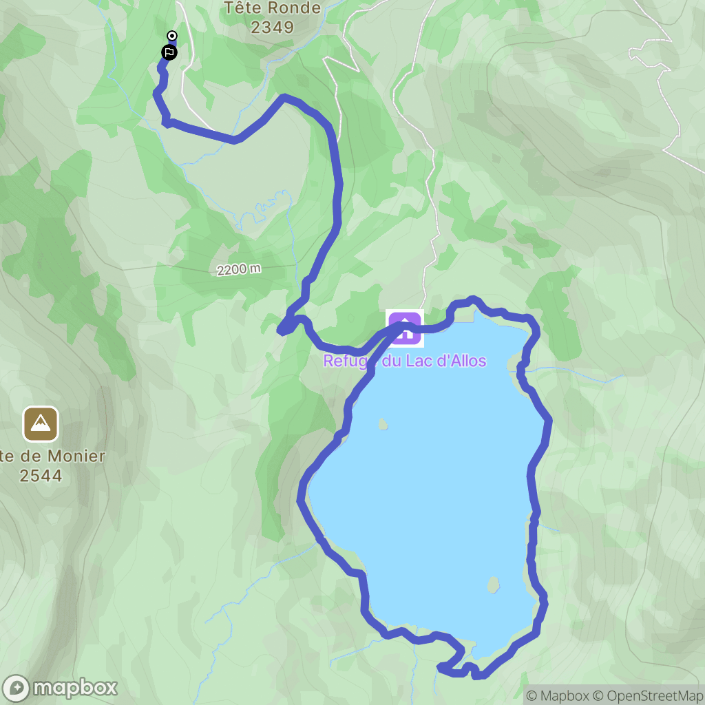 Allos : carte du parcours de randonnée - France