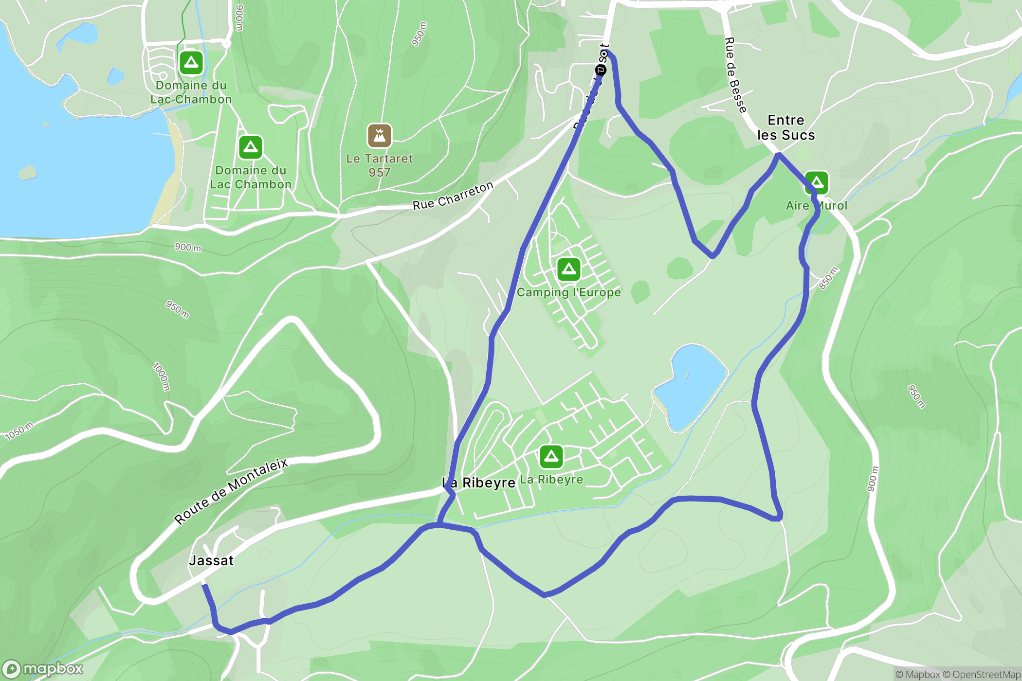 Murol : carte du parcours de randonnée - France