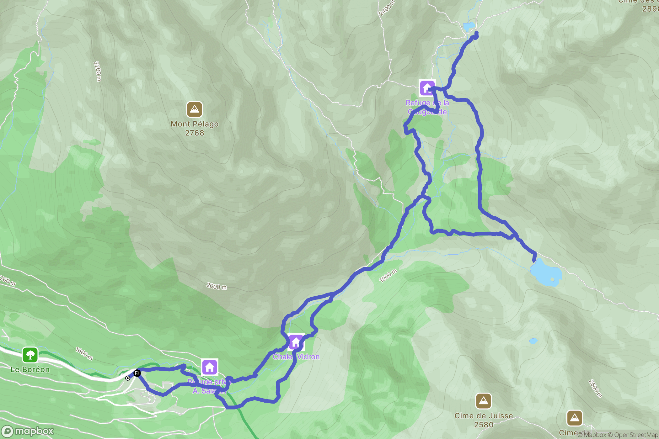 Saint-Martin-Vésubie : carte du parcours de randonnée - France