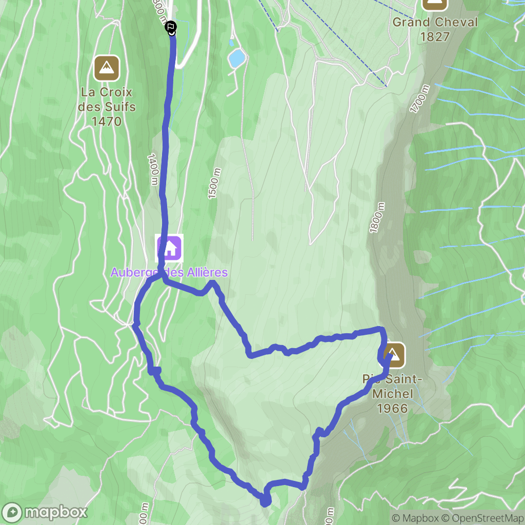 Lans en Vercors : carte du parcours de randonnée - France