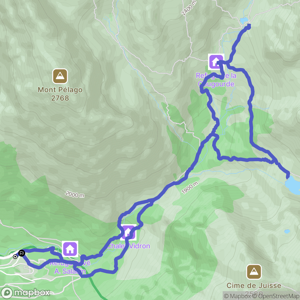 Saint-Martin-Vésubie : carte du parcours de randonnée - France