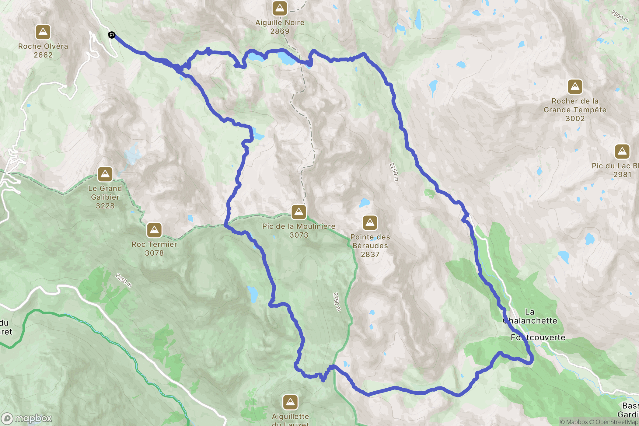 Valloire : carte du parcours de randonnée - France