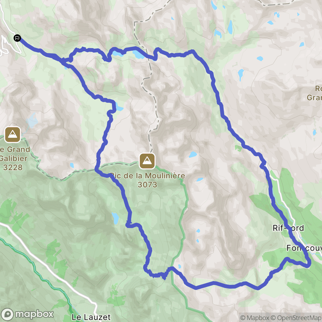 Valloire : carte du parcours de randonnée - France