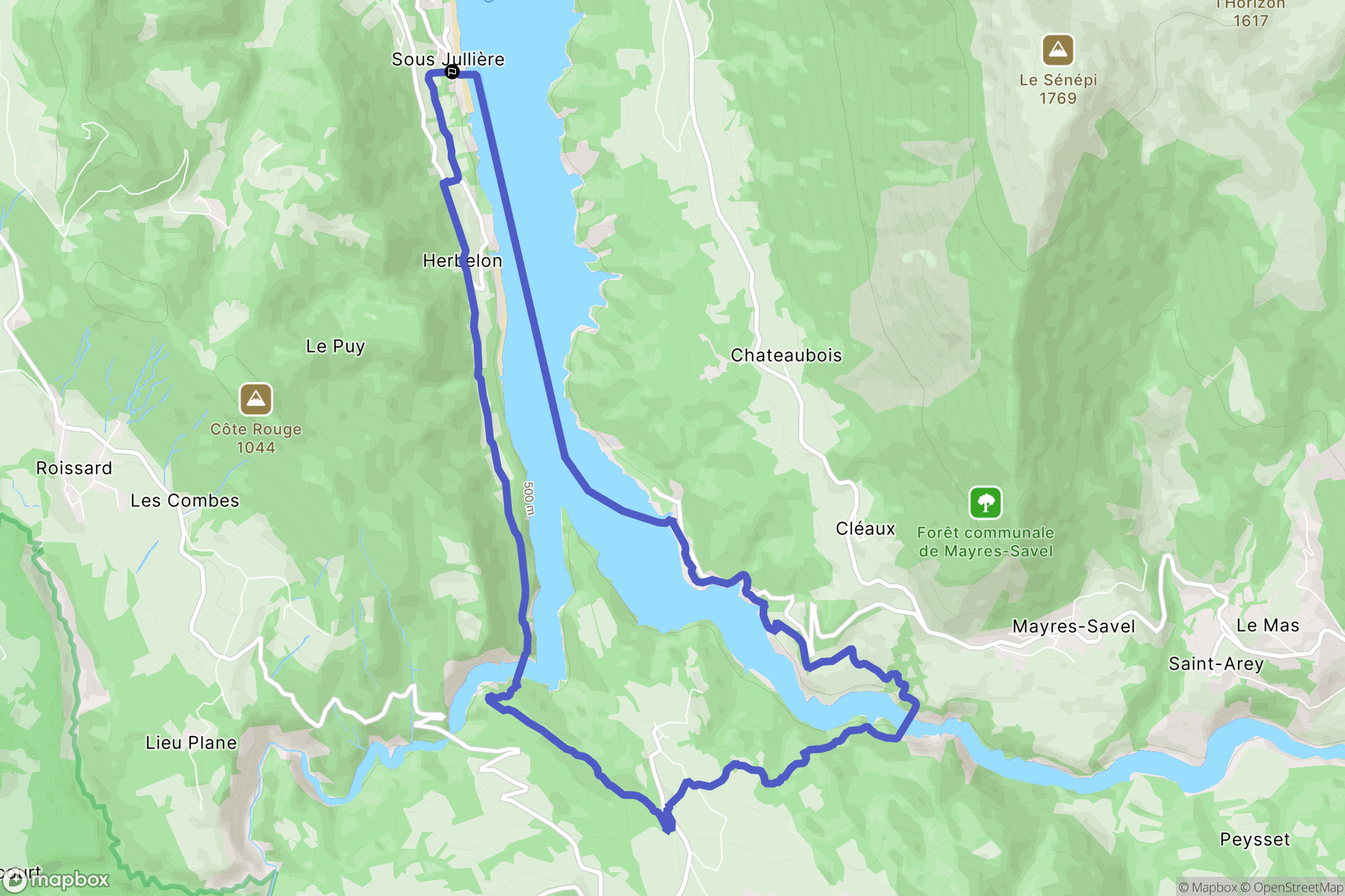 Treffort : carte du parcours de randonnée - France