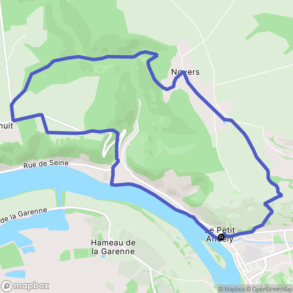 Le Petit Andely, Les Andelys : carte du parcours de randonnée - France