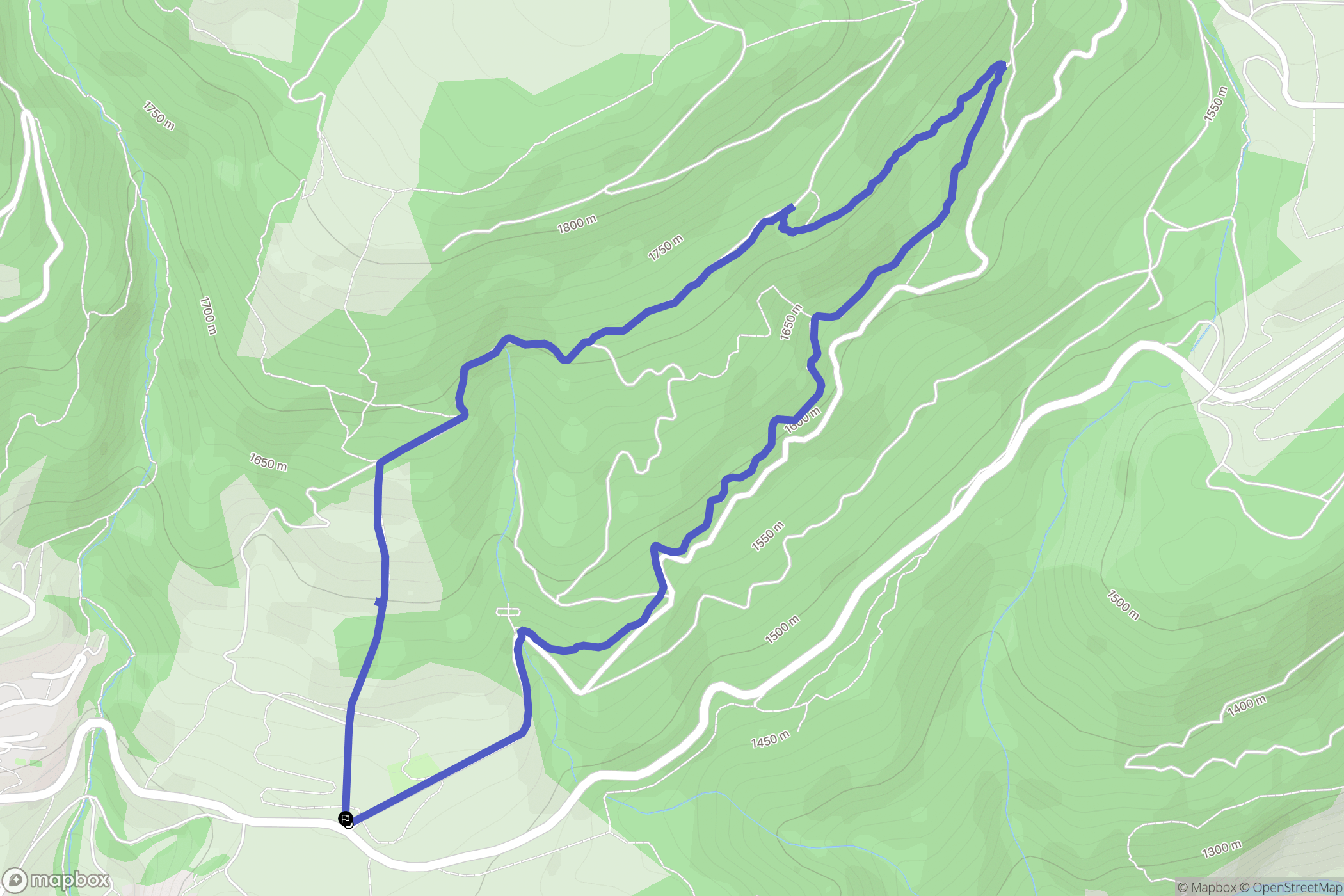Aussois : carte du parcours de randonnée - France