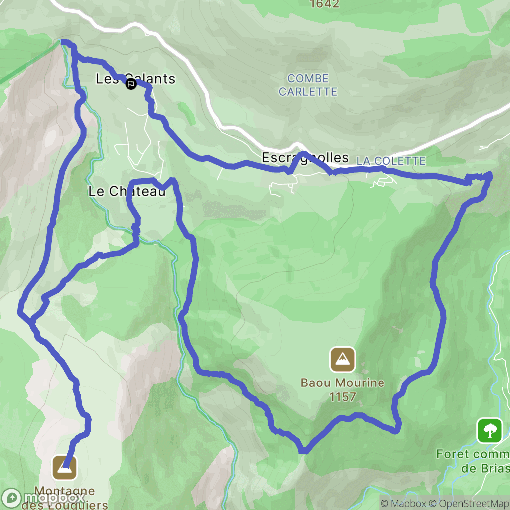 Escragnolles : carte du parcours de randonnée - France