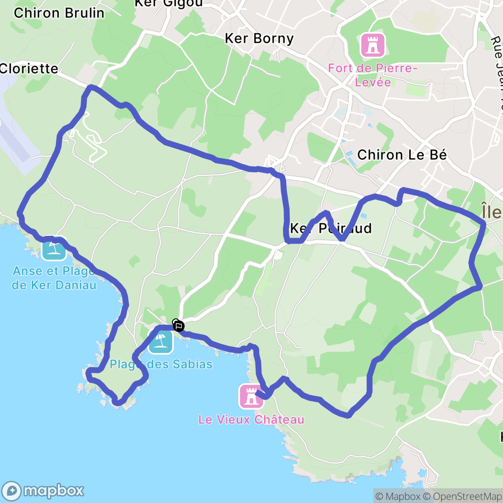 Port-Joinville : carte du parcours de randonnée - France