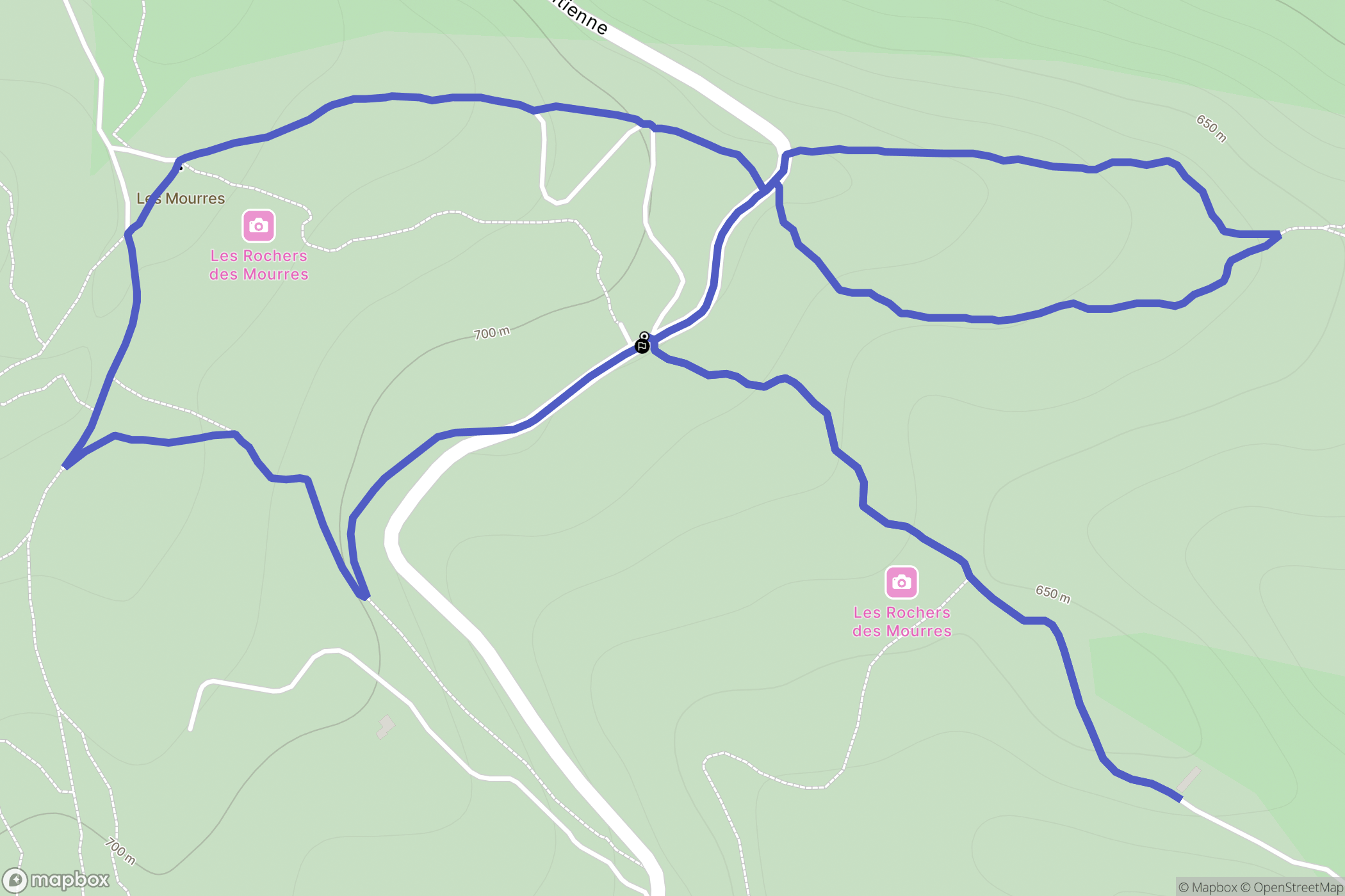 Les Mourres, Forcalquier : carte du parcours de randonnée - France