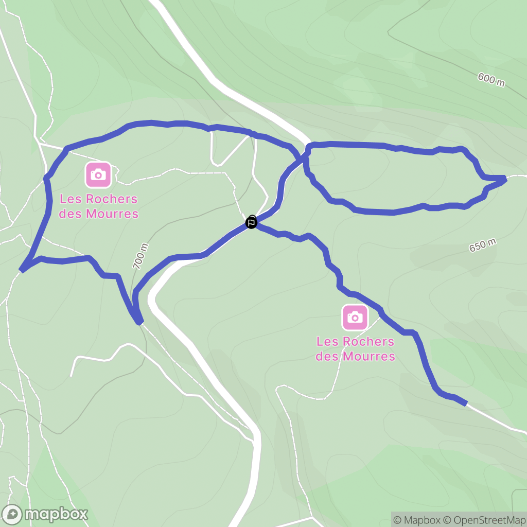 Les Mourres, Forcalquier : carte du parcours de randonnée - France