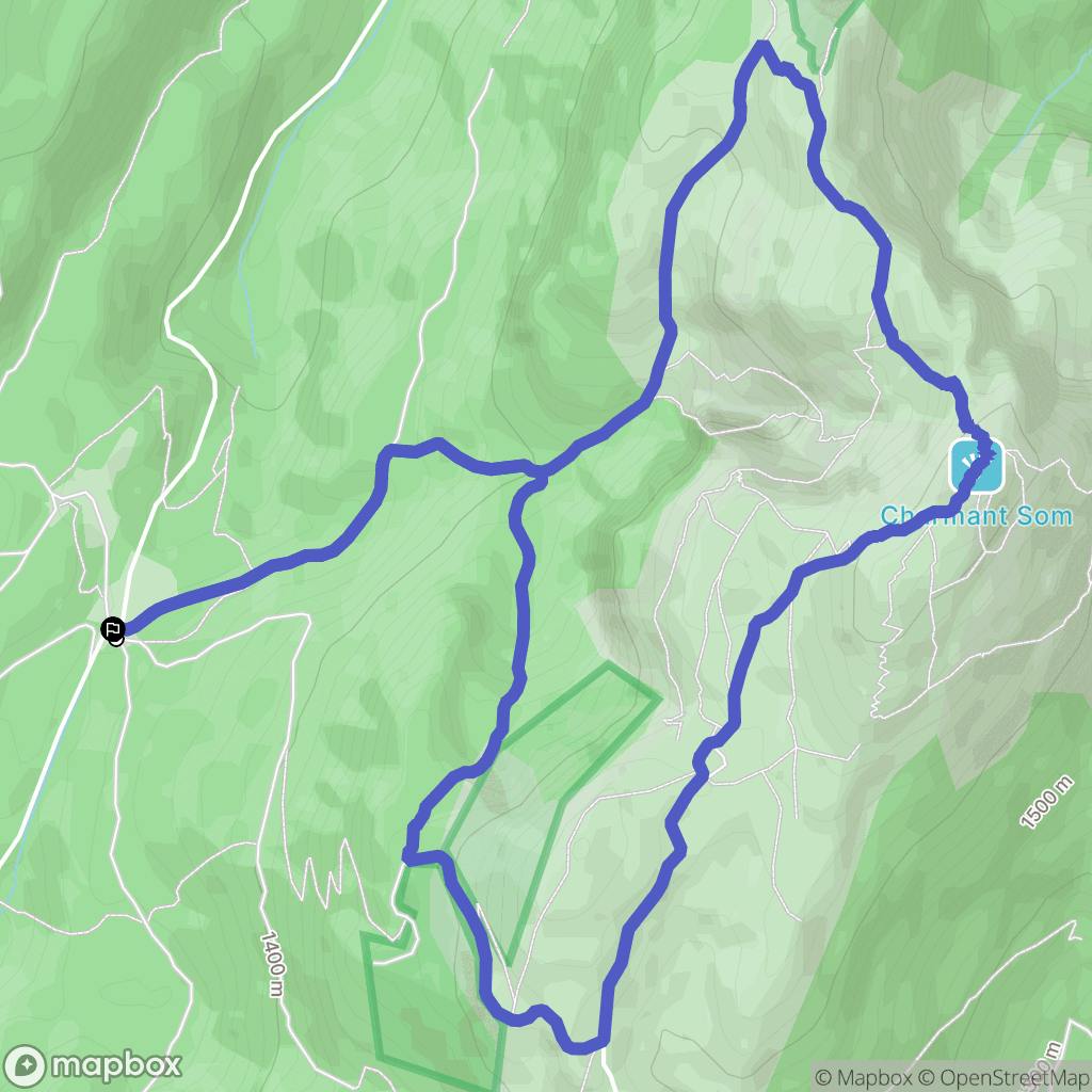 Col de la Charmette, Proveysieux : carte du parcours de randonnée - France