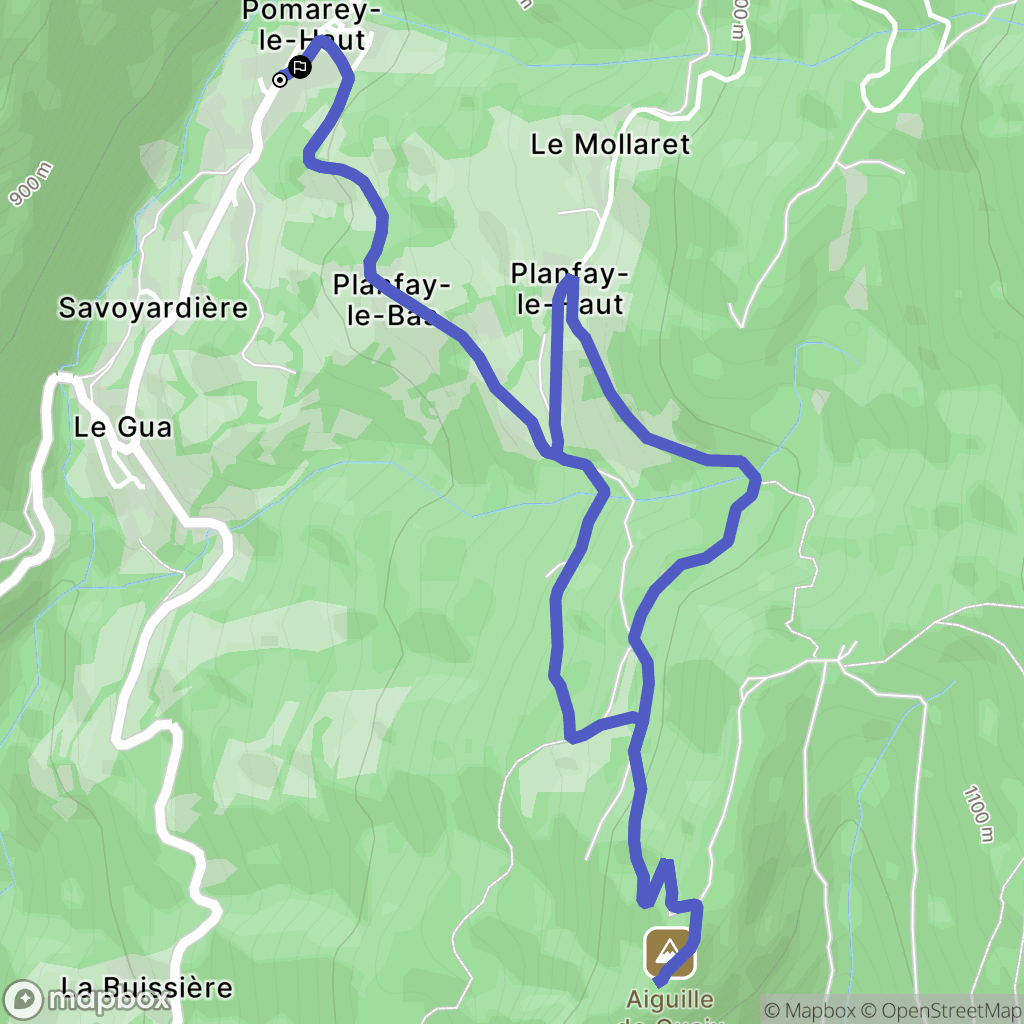 Pomarey-le-Haut, Quaix-en-Chartreuse : carte du parcours de randonnée - France