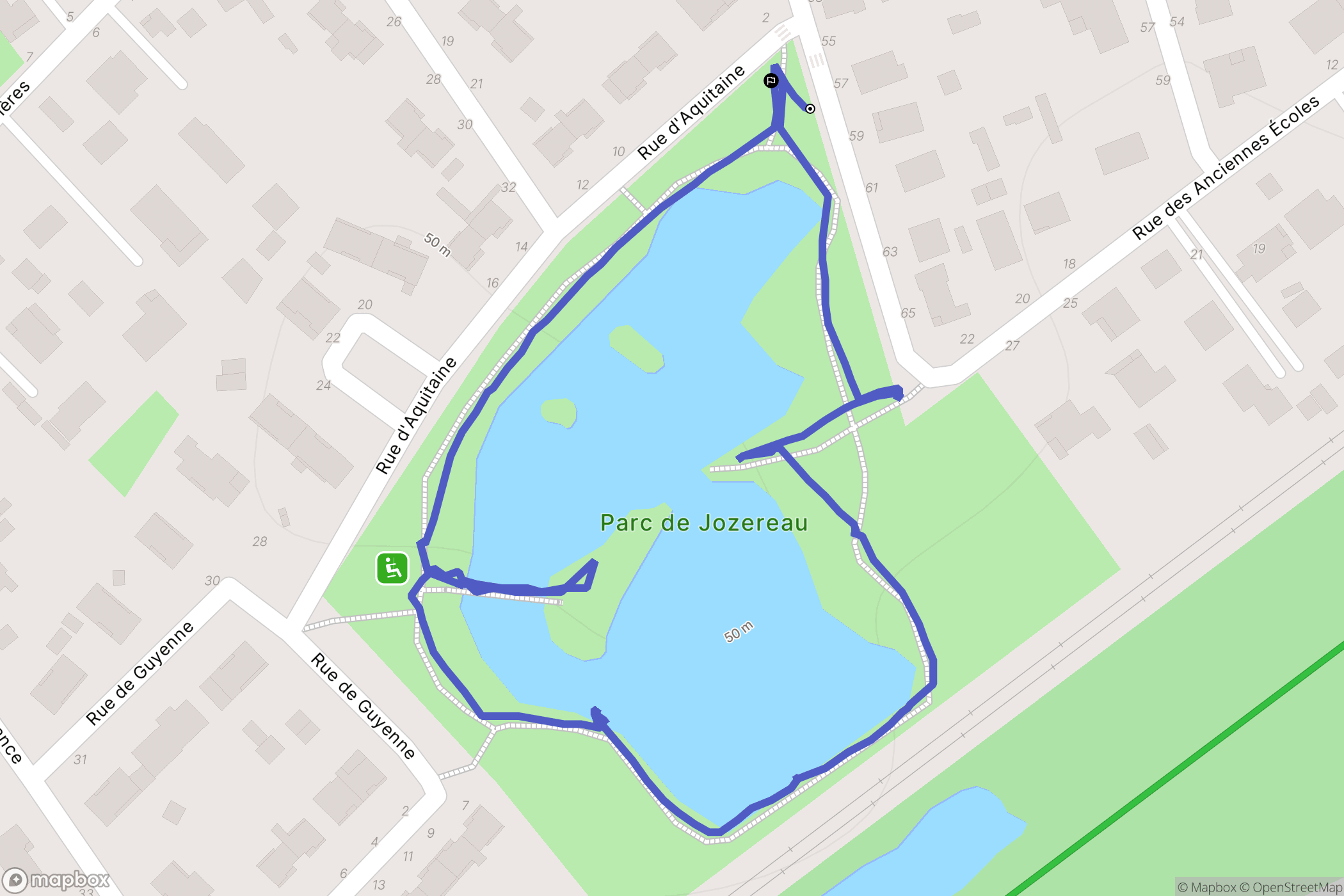 PESSAC : carte du parcours de randonnée - France