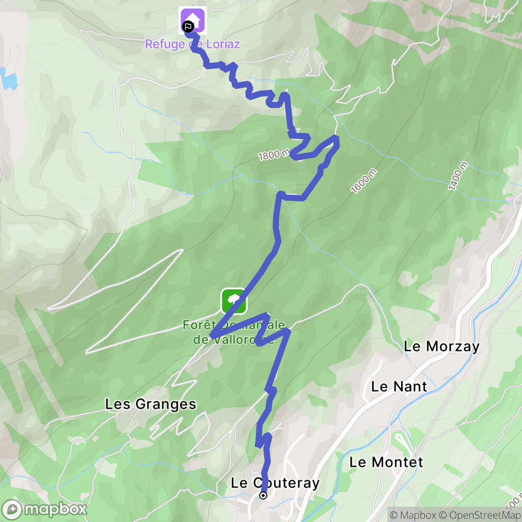 Chamonix : carte du parcours de randonnée - France