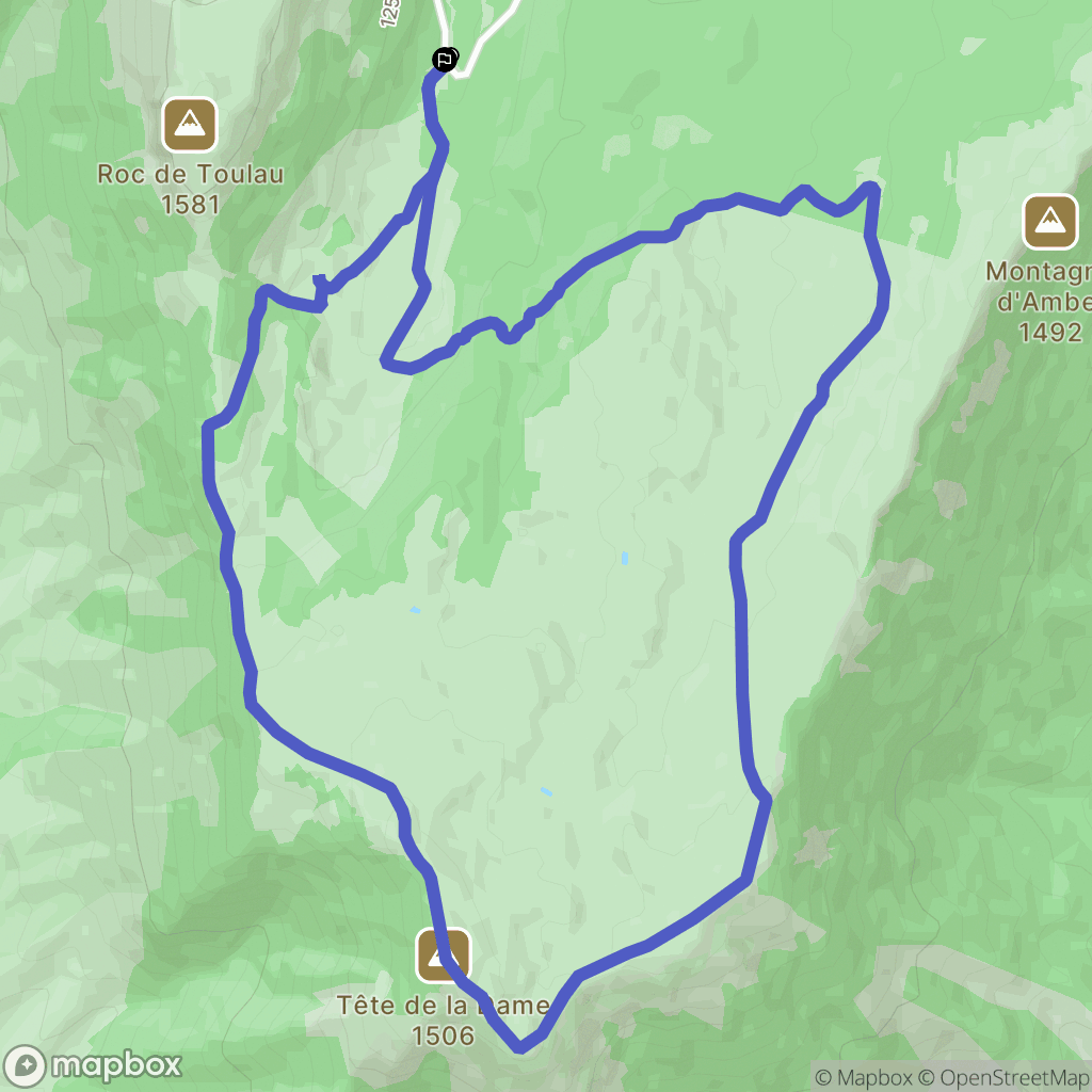 Omblèze : carte du parcours de randonnée - France