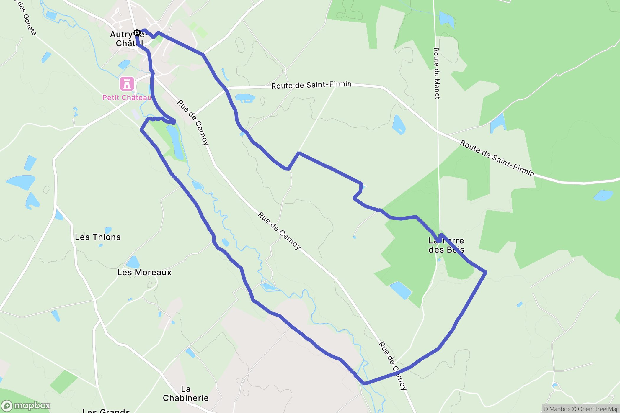 Autry-le-Châtel : carte du parcours de randonnée - France