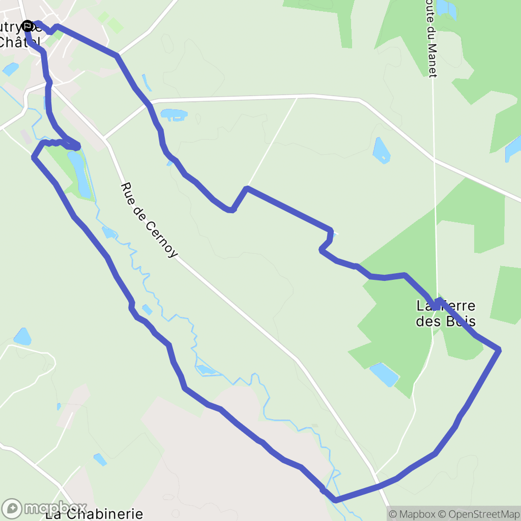 Autry-le-Châtel : carte du parcours de randonnée - France