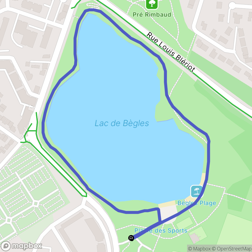 Bègles : carte du parcours de randonnée - France