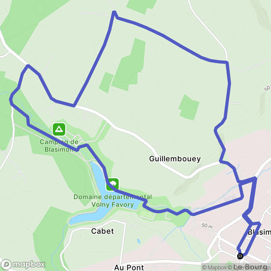 Blasimon : carte du parcours de randonnée - France