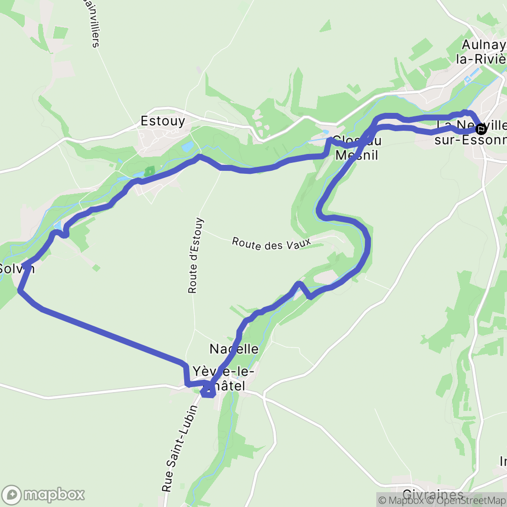 La Neuville-sur-Essonne : carte du parcours de randonnée - France